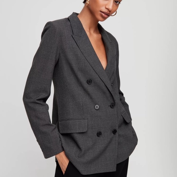 Aritzia Jackets & Blazers - Aritzia Babaton Samuel Houndstooth Double Breasted Blazer